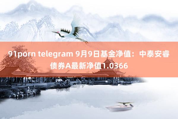 91porn telegram 9月9日基金净值：中泰安睿债券A最新净值1.0366