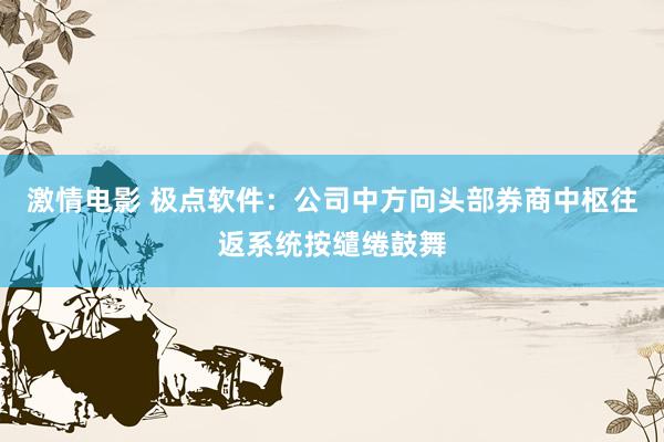 激情电影 极点软件：公司中方向头部券商中枢往返系统按缱绻鼓舞