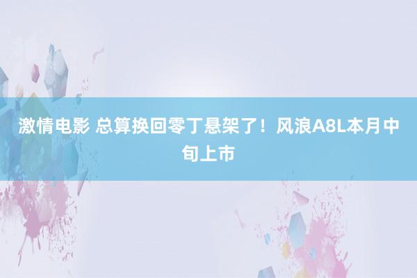 激情电影 总算换回零丁悬架了！风浪A8L本月中旬上市