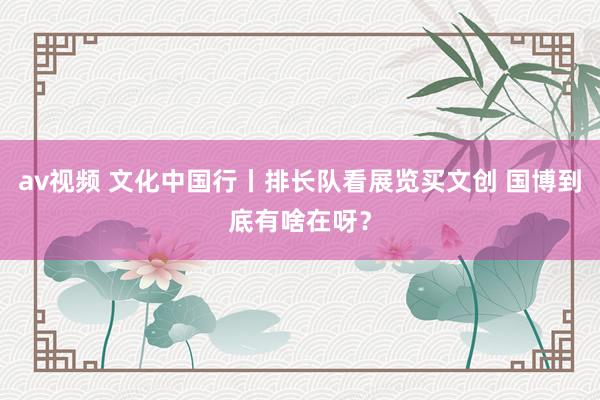 av视频 文化中国行丨排长队看展览买文创 国博到底有啥在呀？