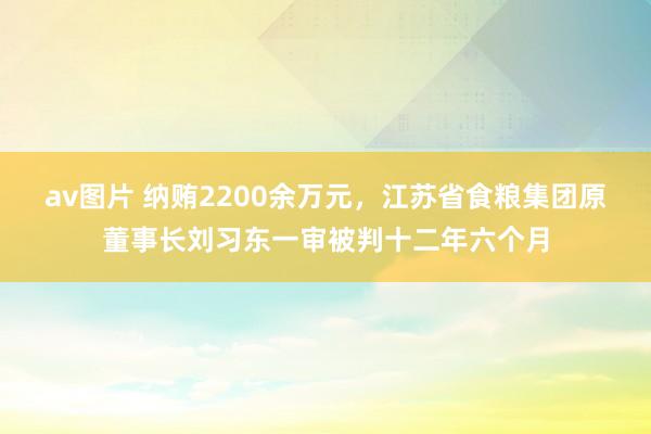 av图片 纳贿2200余万元，江苏省食粮集团原董事长刘习东一审被判十二年六个月