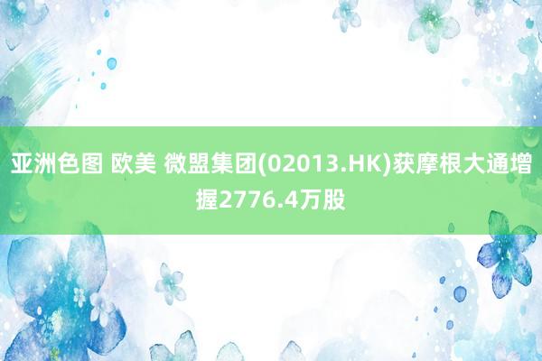 亚洲色图 欧美 微盟集团(02013.HK)获摩根大通增握2776.4万股