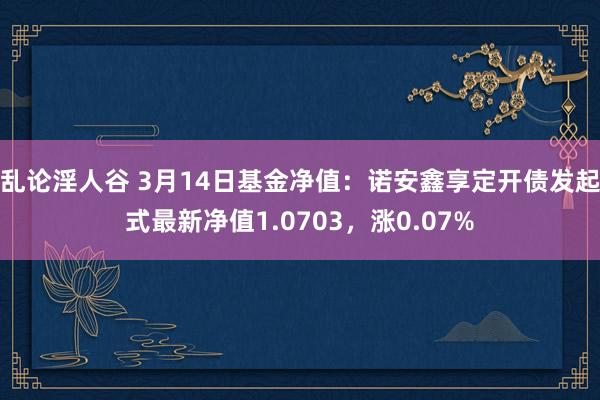 乱论淫人谷 3月14日基金净值：诺安鑫享定开债发起式最新净值1.0703，涨0.07%