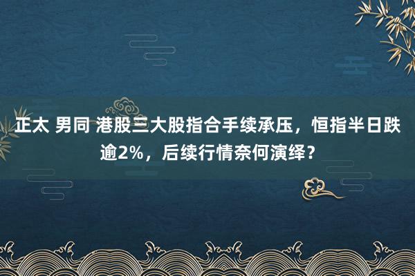 正太 男同 港股三大股指合手续承压，恒指半日跌逾2%，后续行情奈何演绎？