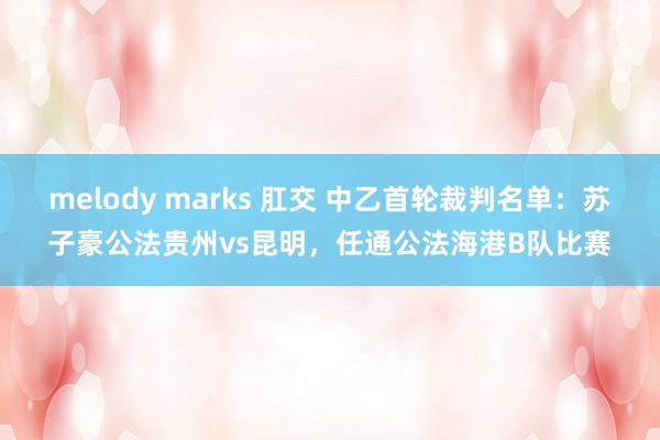melody marks 肛交 中乙首轮裁判名单：苏子豪公法贵州vs昆明，任通公法海港B队比赛