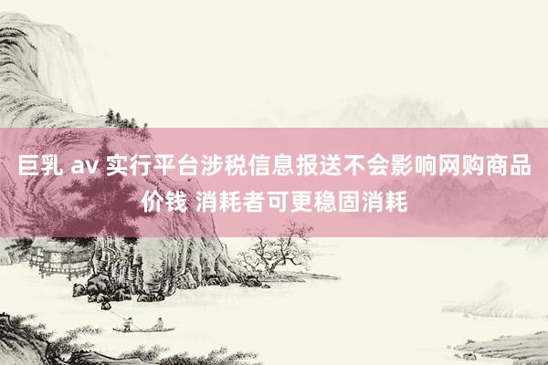 巨乳 av 实行平台涉税信息报送不会影响网购商品价钱 消耗者可更稳固消耗