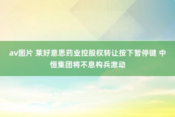 av图片 莱好意思药业控股权转让按下暂停键 中恒集团将不息构兵激动