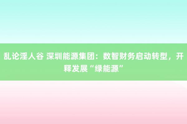 乱论淫人谷 深圳能源集团：数智财务启动转型，开释发展“绿能源”