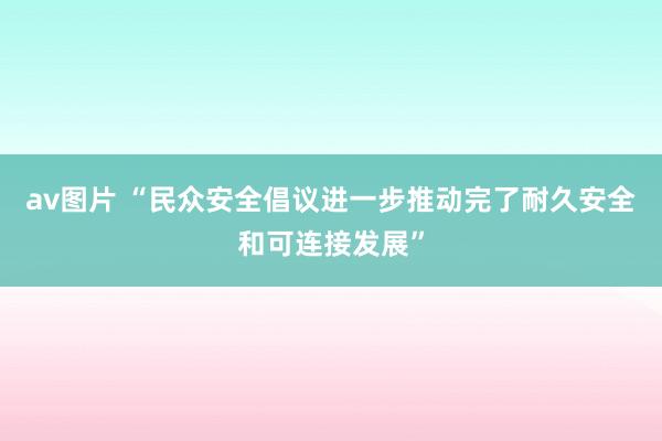 av图片 “民众安全倡议进一步推动完了耐久安全和可连接发展”