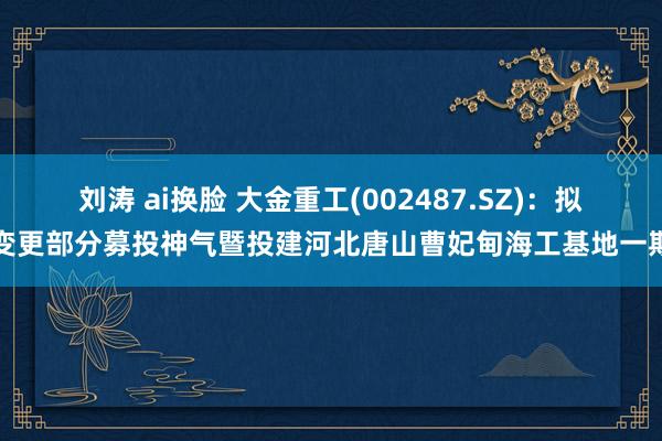 刘涛 ai换脸 大金重工(002487.SZ)：拟变更部分募投神气暨投建河北唐山曹妃甸海工基地一期
