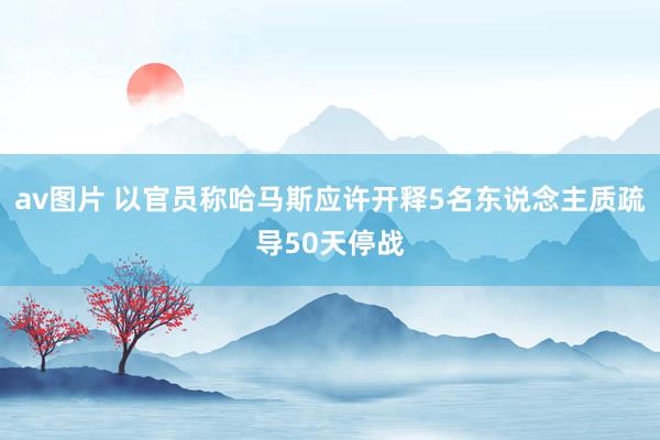 av图片 以官员称哈马斯应许开释5名东说念主质疏导50天停战