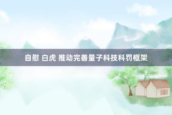 自慰 白虎 推动完善量子科技科罚框架