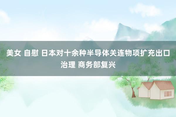 美女 自慰 日本对十余种半导体关连物项扩充出口治理 商务部复兴