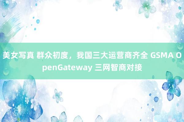 美女写真 群众初度，我国三大运营商齐全 GSMA OpenGateway 三网智商对接