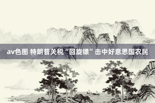 av色图 特朗普关税“回旋镖”击中好意思国农民