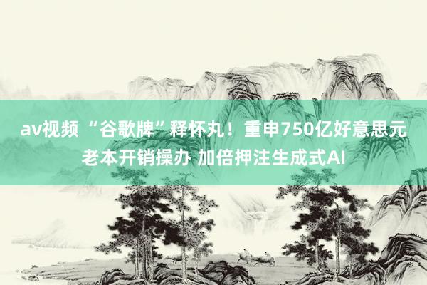 av视频 “谷歌牌”释怀丸！重申750亿好意思元老本开销操办 加倍押注生成式AI