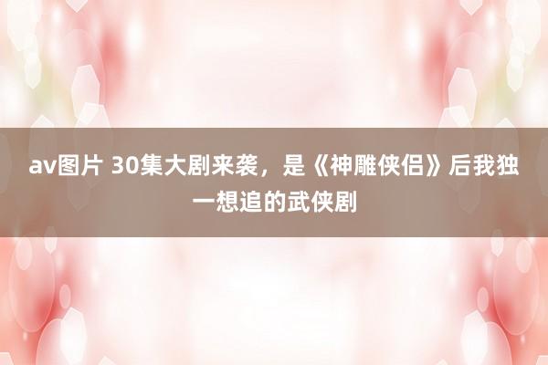 av图片 30集大剧来袭，是《神雕侠侣》后我独一想追的武侠剧