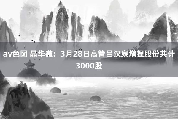 av色图 晶华微：3月28日高管吕汉泉增捏股份共计3000股