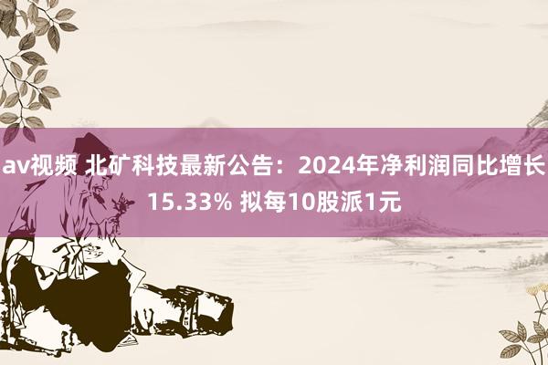 av视频 北矿科技最新公告：2024年净利润同比增长15.33% 拟每10股派1元