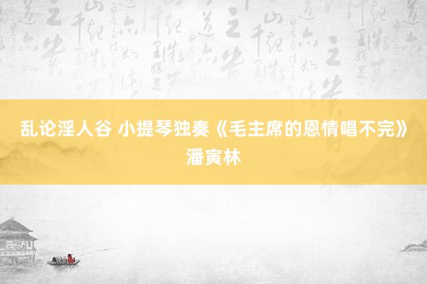 乱论淫人谷 小提琴独奏《毛主席的恩情唱不完》潘寅林