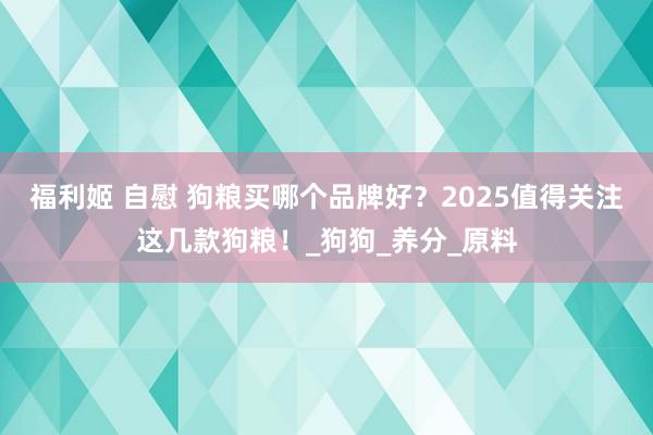 福利姬 自慰 狗粮买哪个品牌好？2025值得关注这几款狗粮！_狗狗_养分_原料
