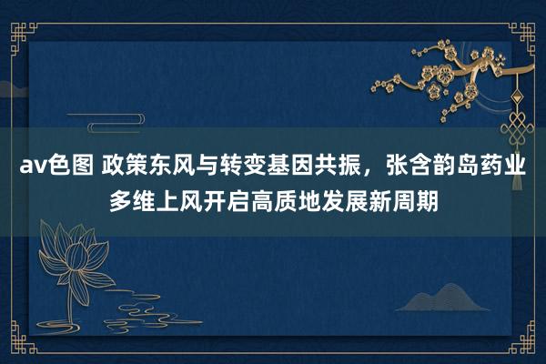 av色图 政策东风与转变基因共振，张含韵岛药业多维上风开启高质地发展新周期