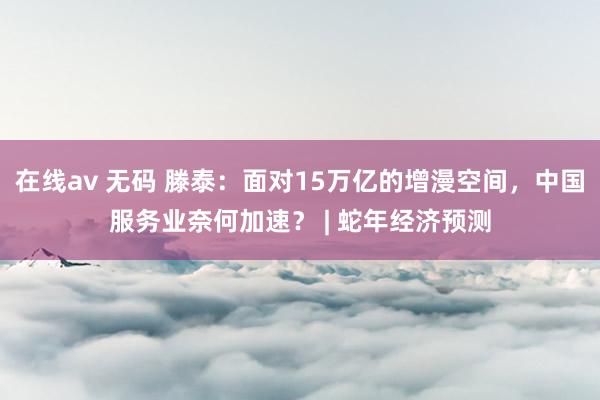 在线av 无码 滕泰：面对15万亿的增漫空间，中国服务业奈何加速？ | 蛇年经济预测
