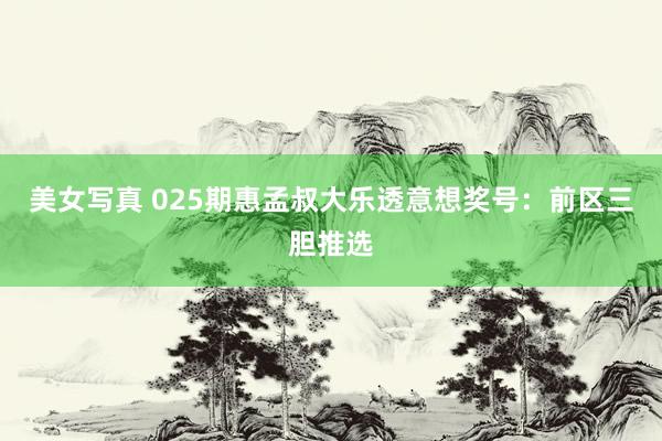 美女写真 025期惠孟叔大乐透意想奖号：前区三胆推选